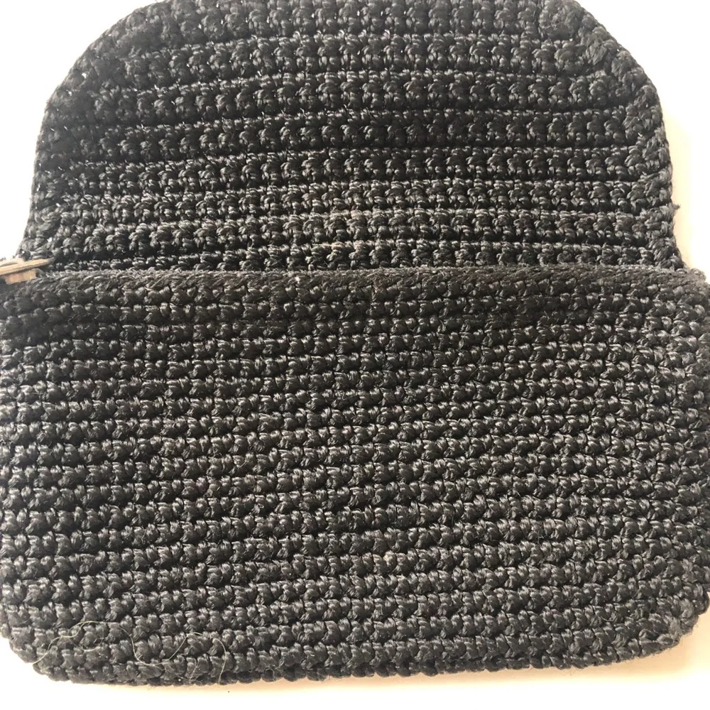 BLACK CROCHET SMALL WALLET CLUTCH